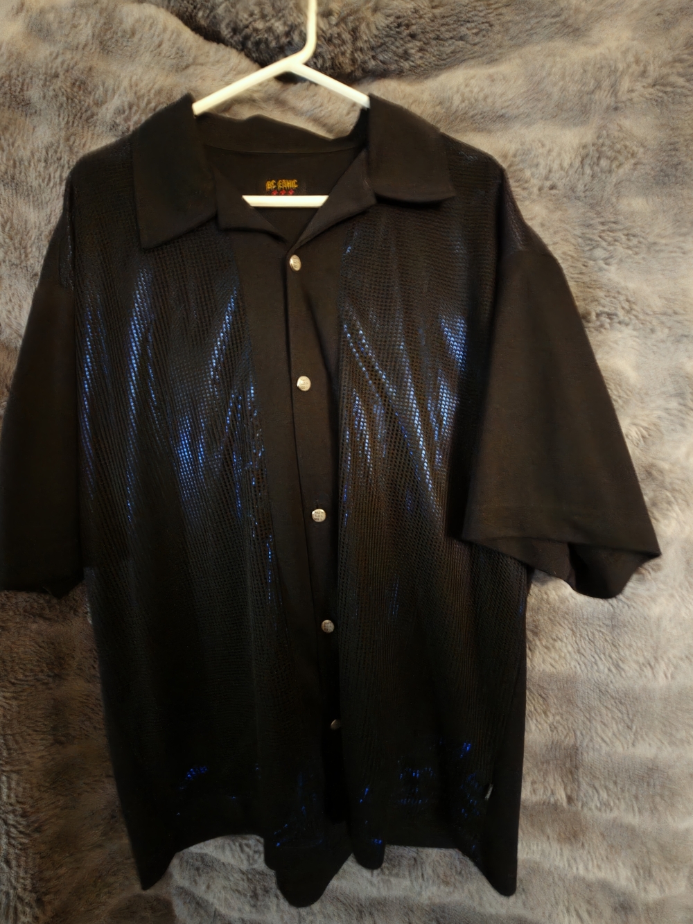 BC Ethic Black Shirt with Glossy Mesh Overlay